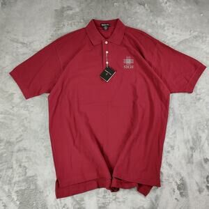 VTG Johnathan Corey maroon pima cotton casual preppy polo shirt mens XL